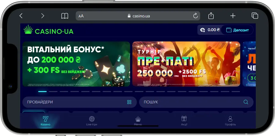 Mobile CASINOUA Mobile Casino.UA